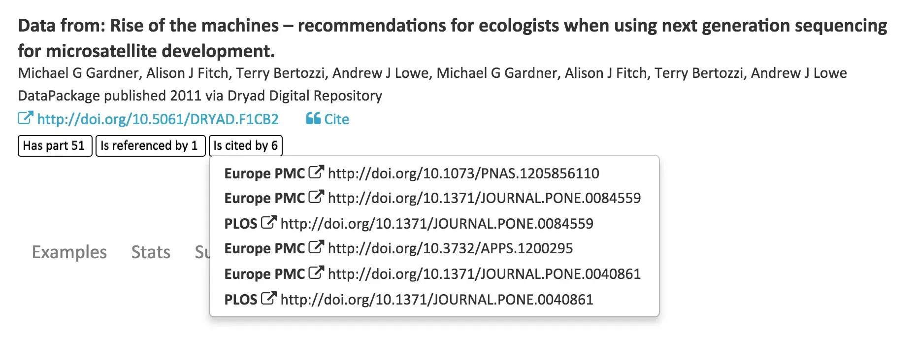 PLOS fulltext search and Europe PMC