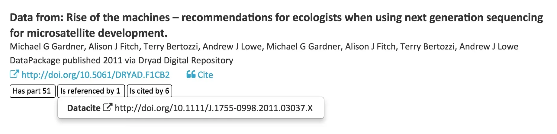 Show "isReferencedBy" relationship